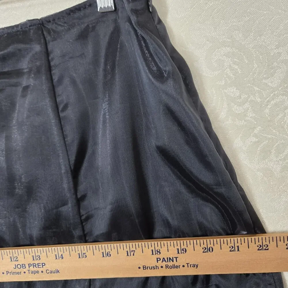 VTG Apostrophe Chiffon Satin Maxi Skirt 12 Black Union Made Label Party Formal